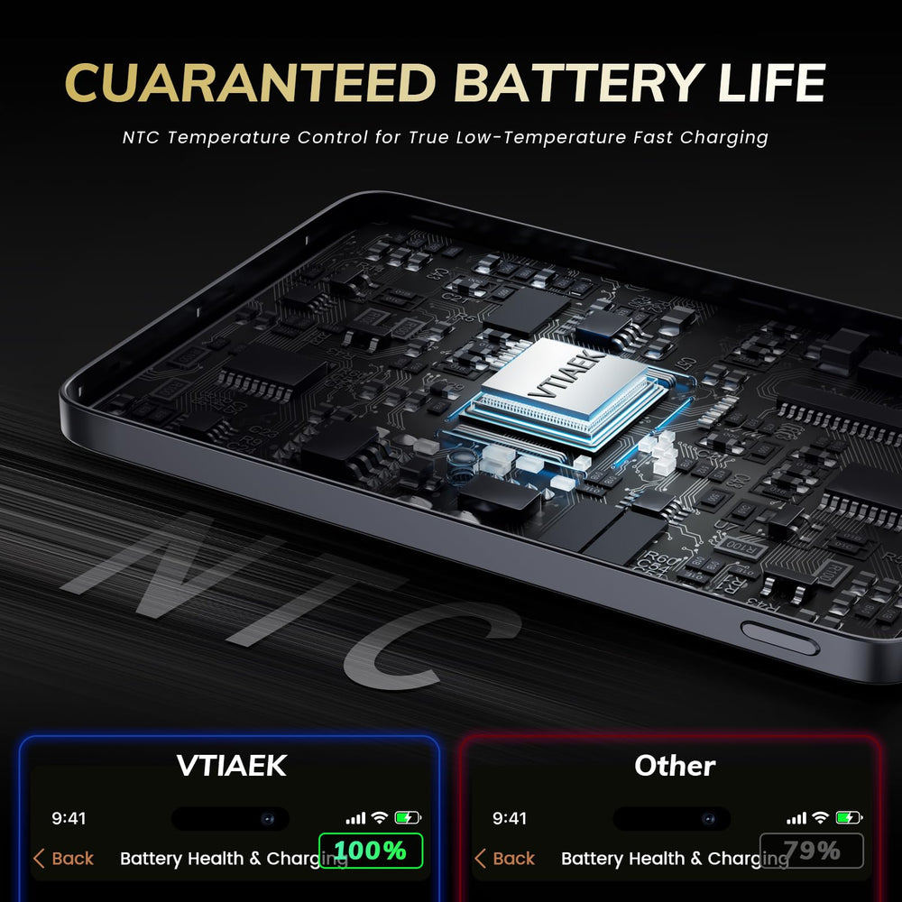 VTIAEK credit-card-size MagSafe battery pack ideal for travel.