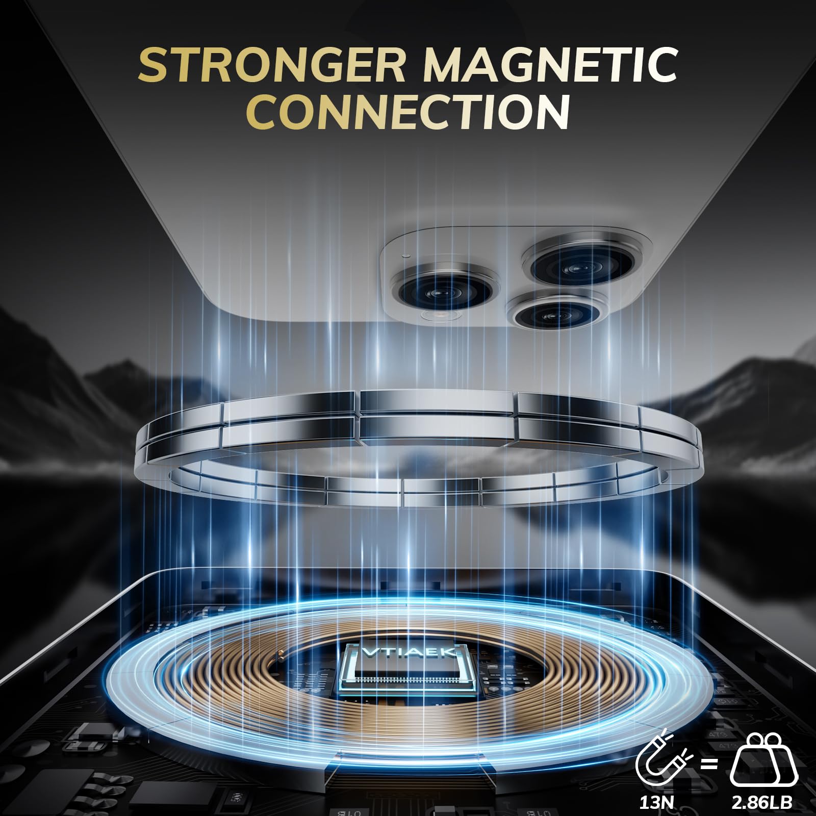 VTIAEK strong magnetic adsorption ensures precise alignment for charging.
