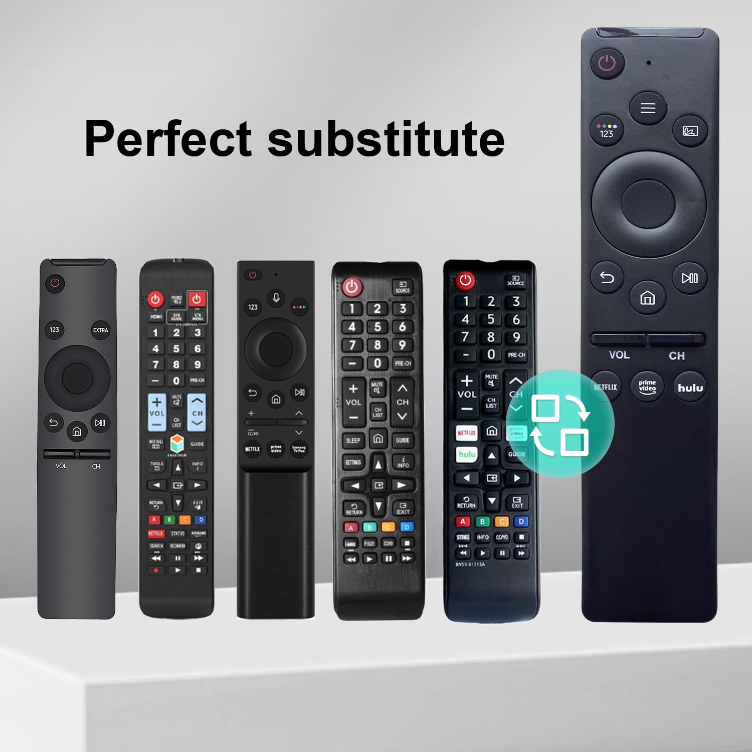 VTINVAN Samsung remote 3-pack compatibility range demonstrates broad model coverage.