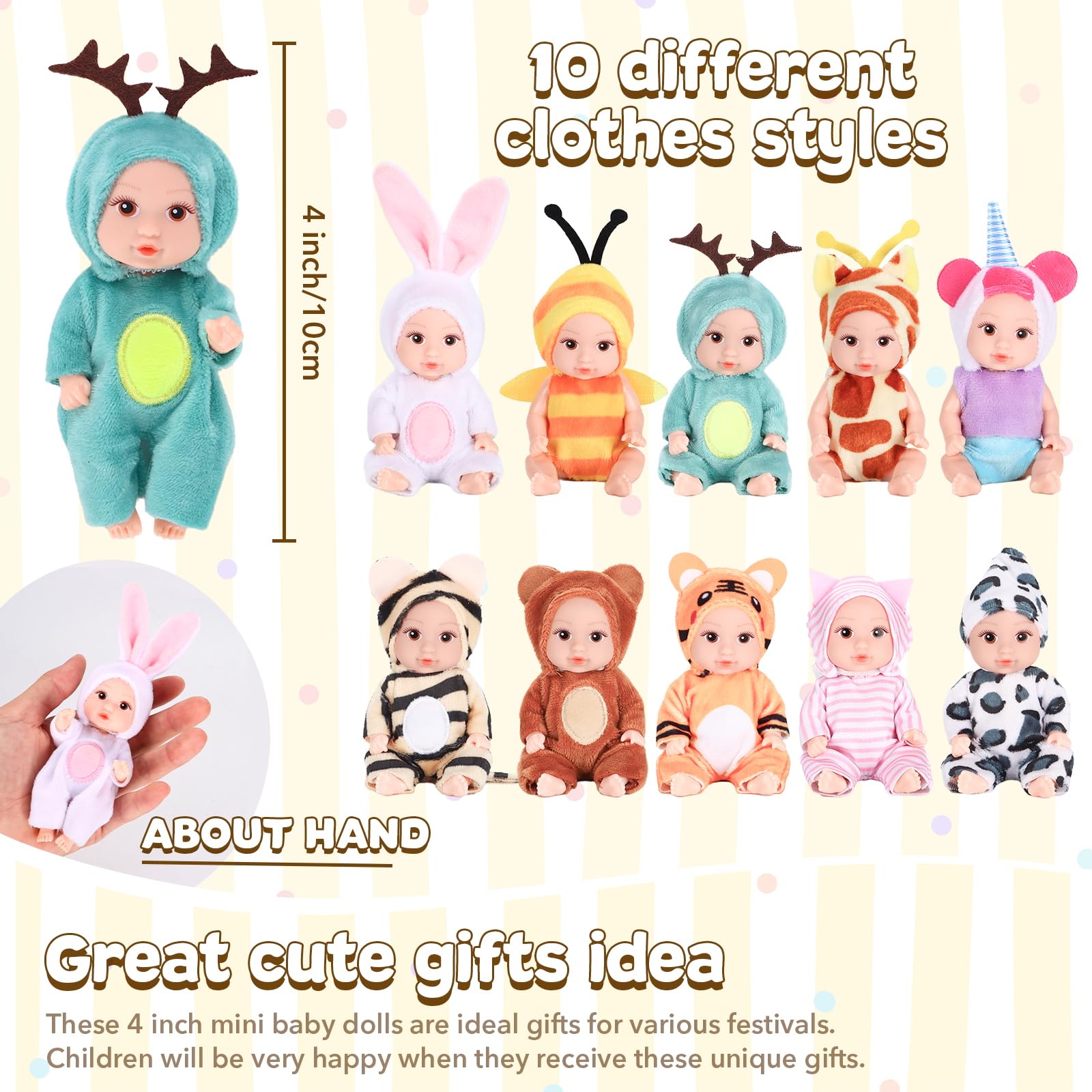 Vueos mini doll in cat outfit ideal for cuddling