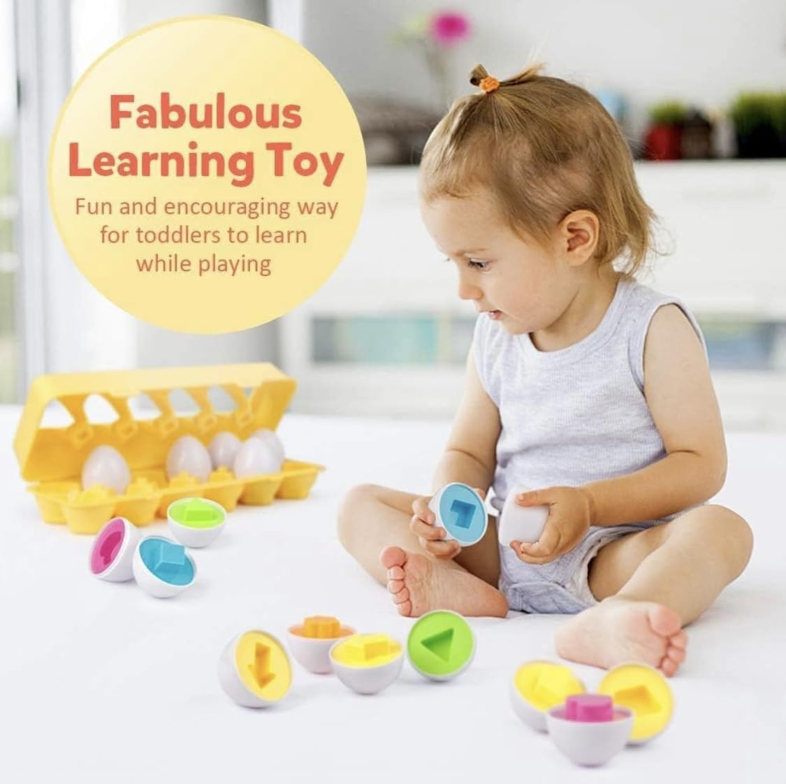 VUIYA Matching Eggs color shapes learning activity for preschoolers