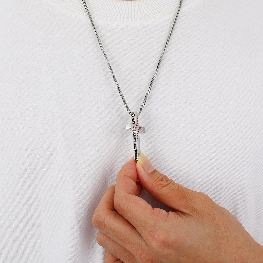 VULETO Baseball Cross Necklace worn with everyday outfits for versatile looks.
