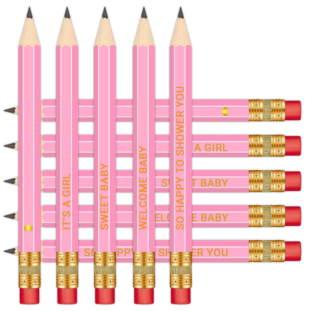 Vusnud baby shower pencil with erasers, pre-sharpened and ready for party games.