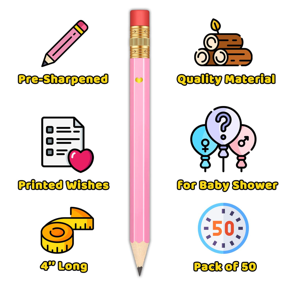 Five designs included, perfect to match baby shower themes with pencils.