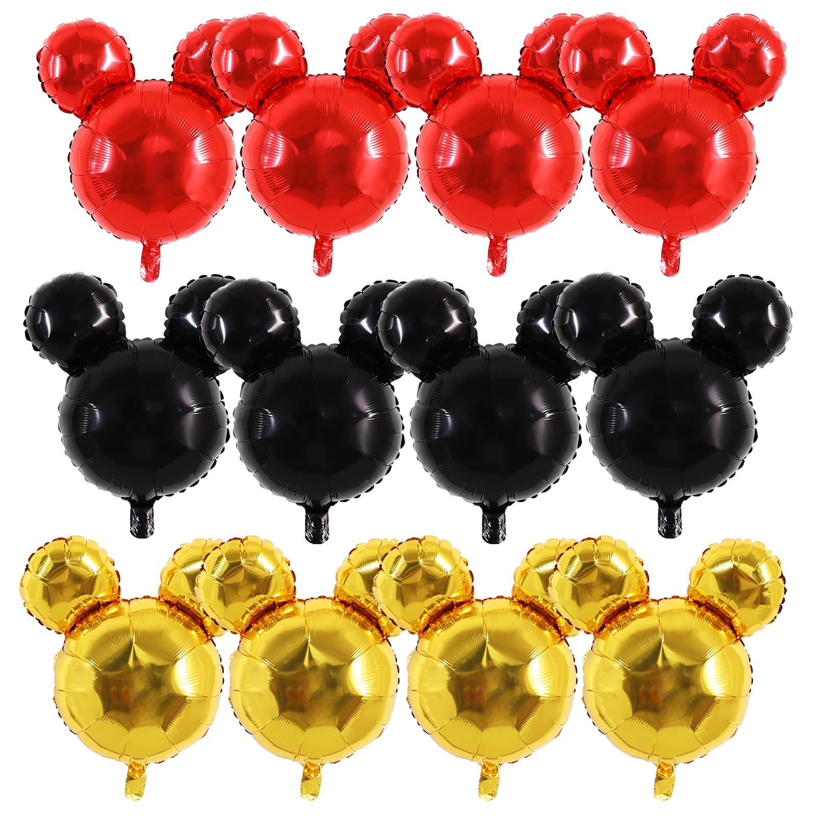 Vuzvuv mouse-head balloon in black-red-gold for striking party backdrops and photo moments
