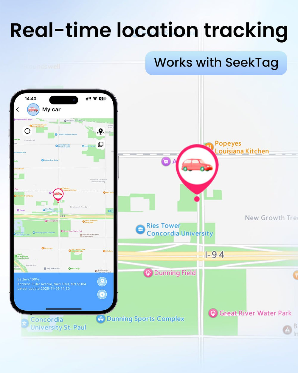 VVyL magnetic mount on vehicle for secure, discreet tracking.