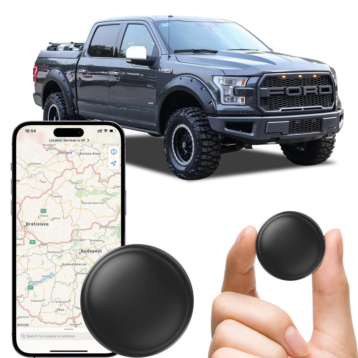 VVyL mini hidden GPS tracker with magnetic mount for discreet vehicle placement.