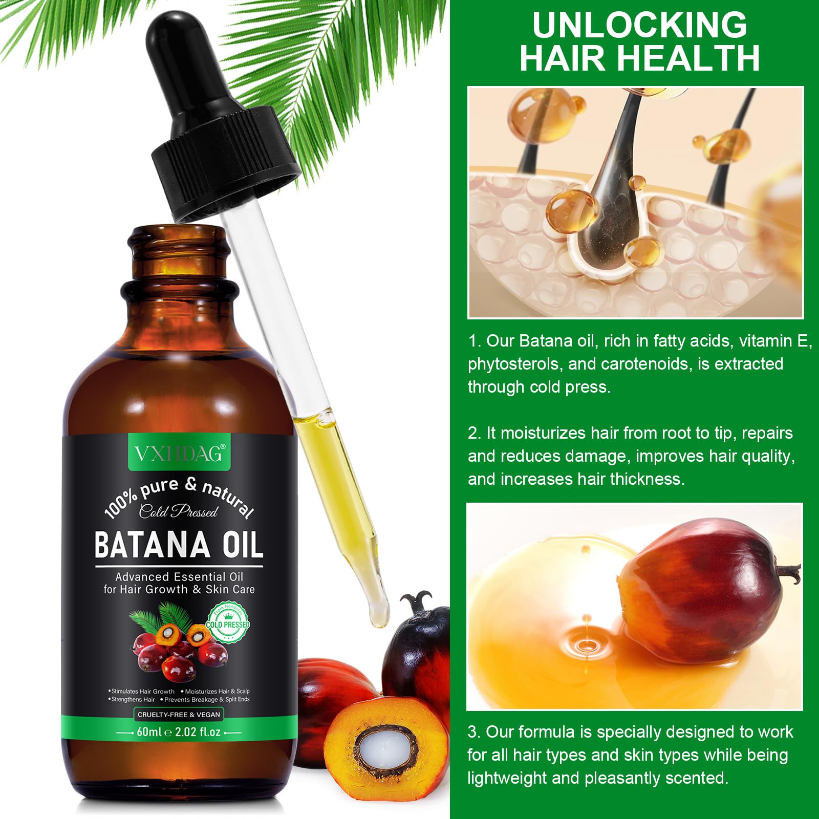 VXHDAG Batana Oil mixed into conditioner boosts conditioning and shine.