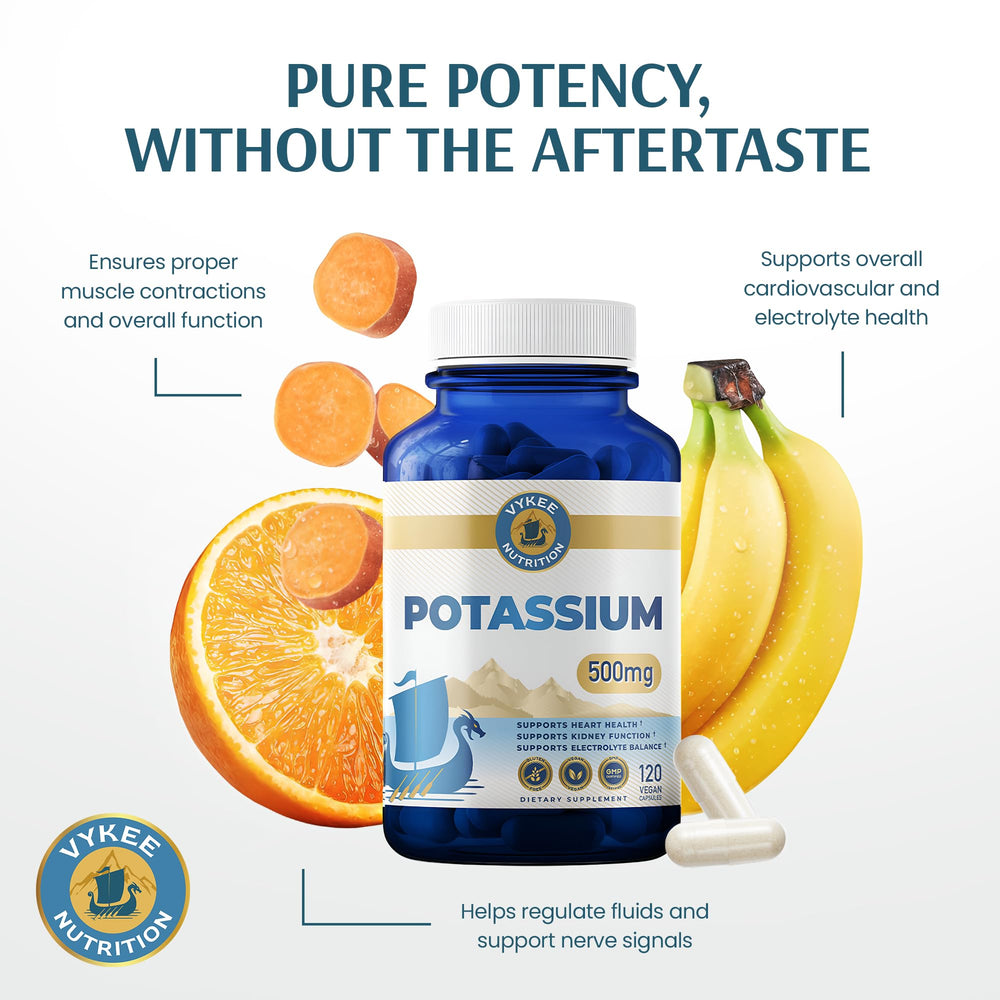 Vykee Nutrition Potassium Citrate capsules gluten-free icon reinforces allergen-friendly choice