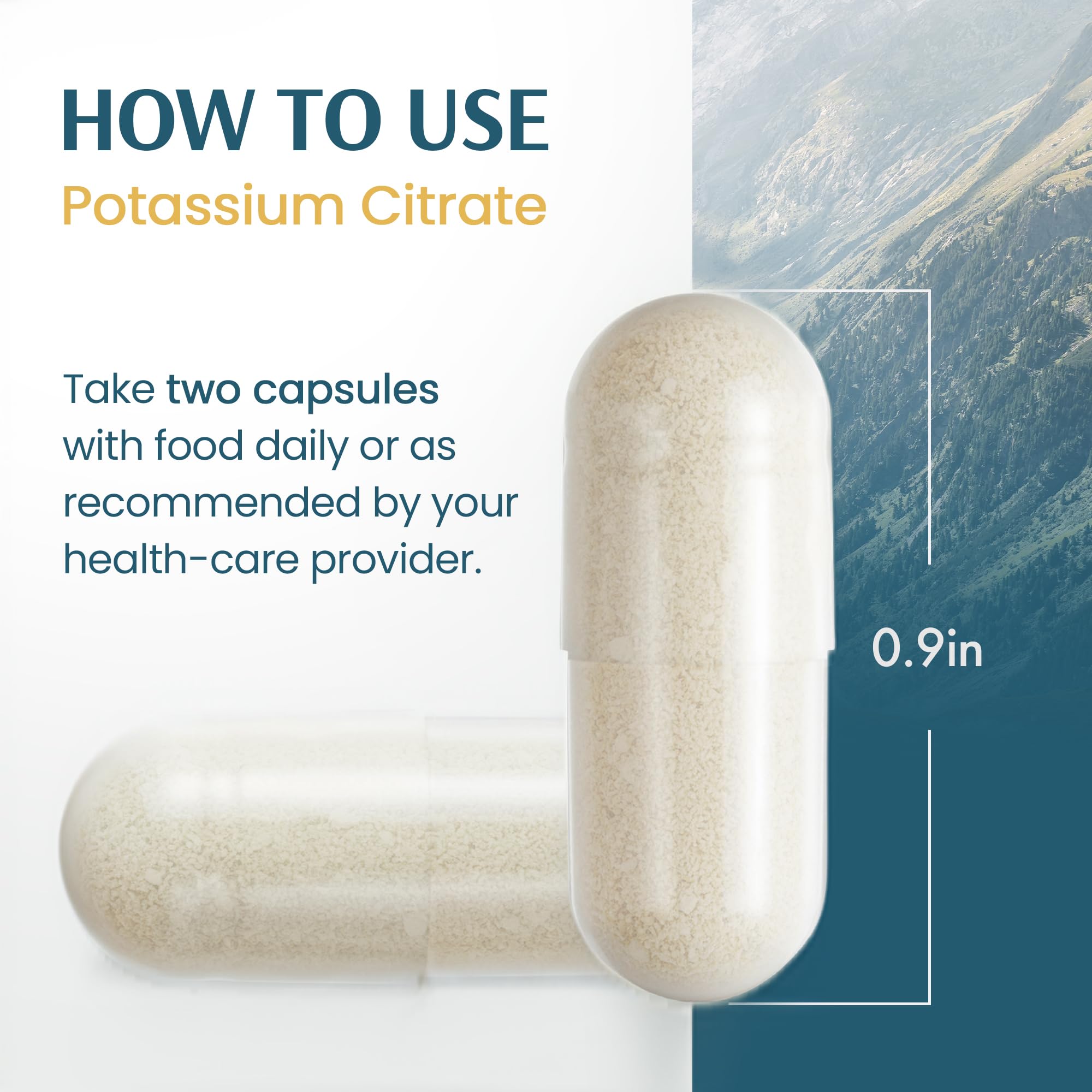Vykee Nutrition Potassium Citrate capsules QR code indicates transparency and purity