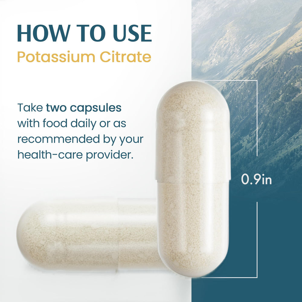 Vykee Nutrition Potassium Citrate capsules QR code indicates transparency and purity