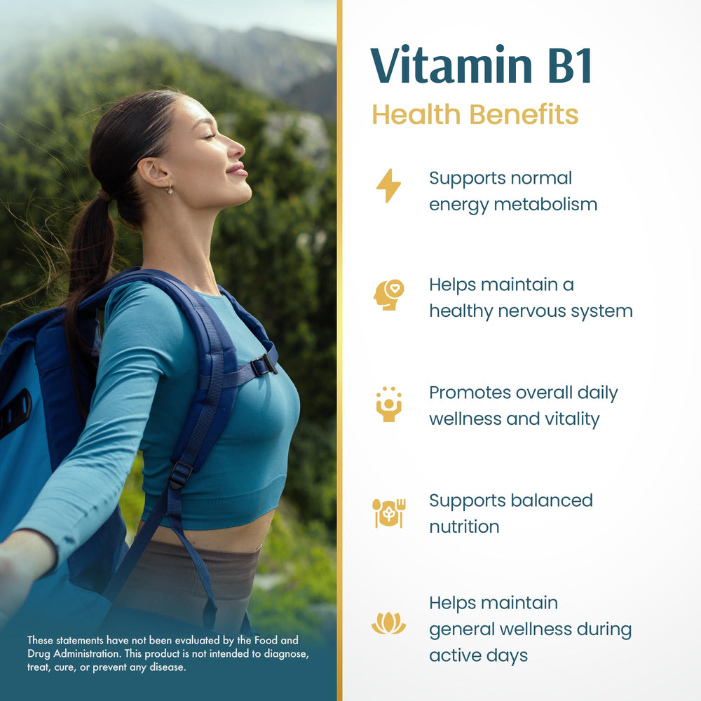 Vykee Nutrition Vitamin B1 capsules inside container for quick daily use