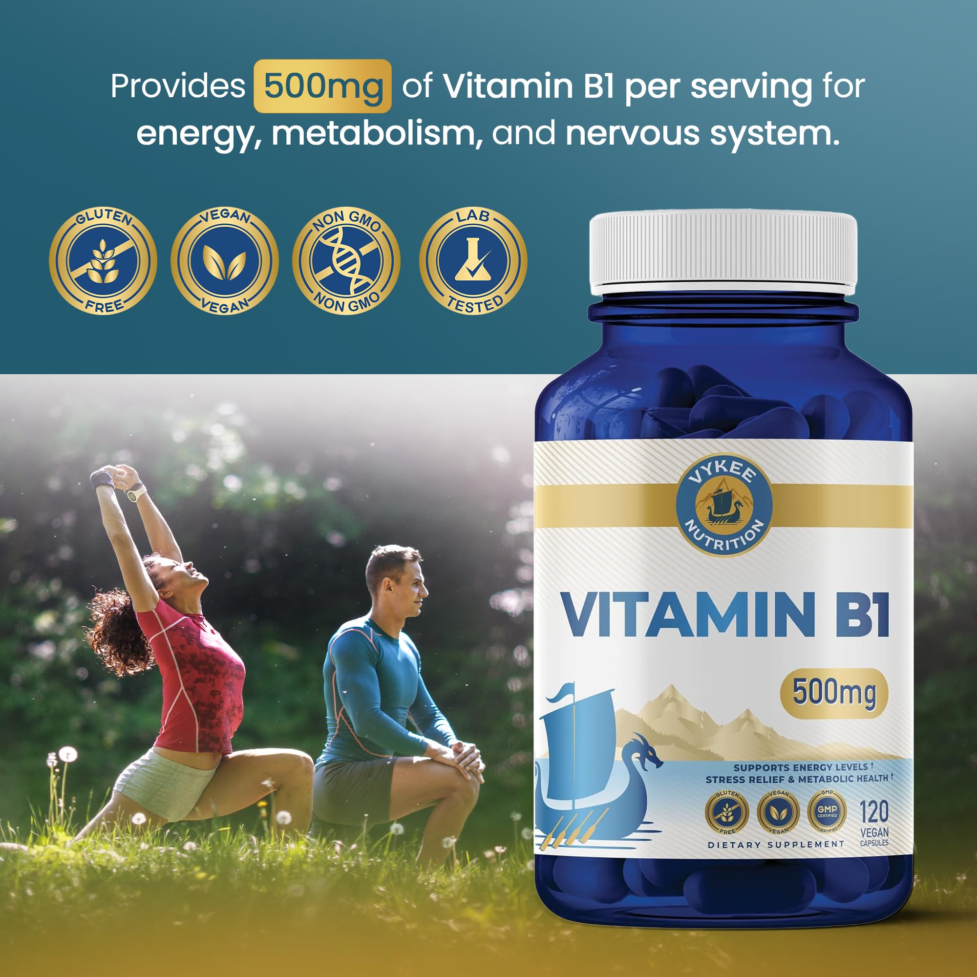 Vykee Nutrition Vitamin B1 serving bottle ready for daily use