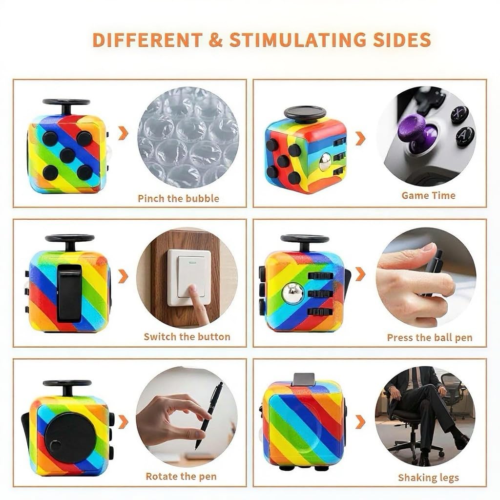 VYOTP fidget cube rolling gears promote tactile play and stress relief on the go