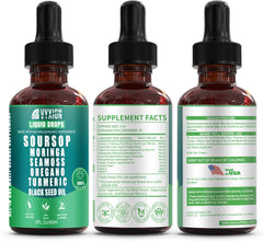Vyxion Soursop Bitters dropper pouring into glass demonstrates convenient serving for energy