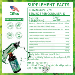 Vyxion Soursop Bitters with moringa and turmeric visual highlights antioxidant-rich blend