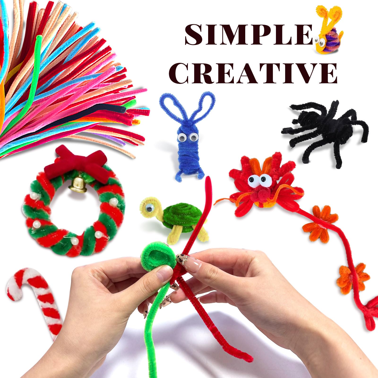 VZF chenille stems support adult crafts and model making for home decor.
