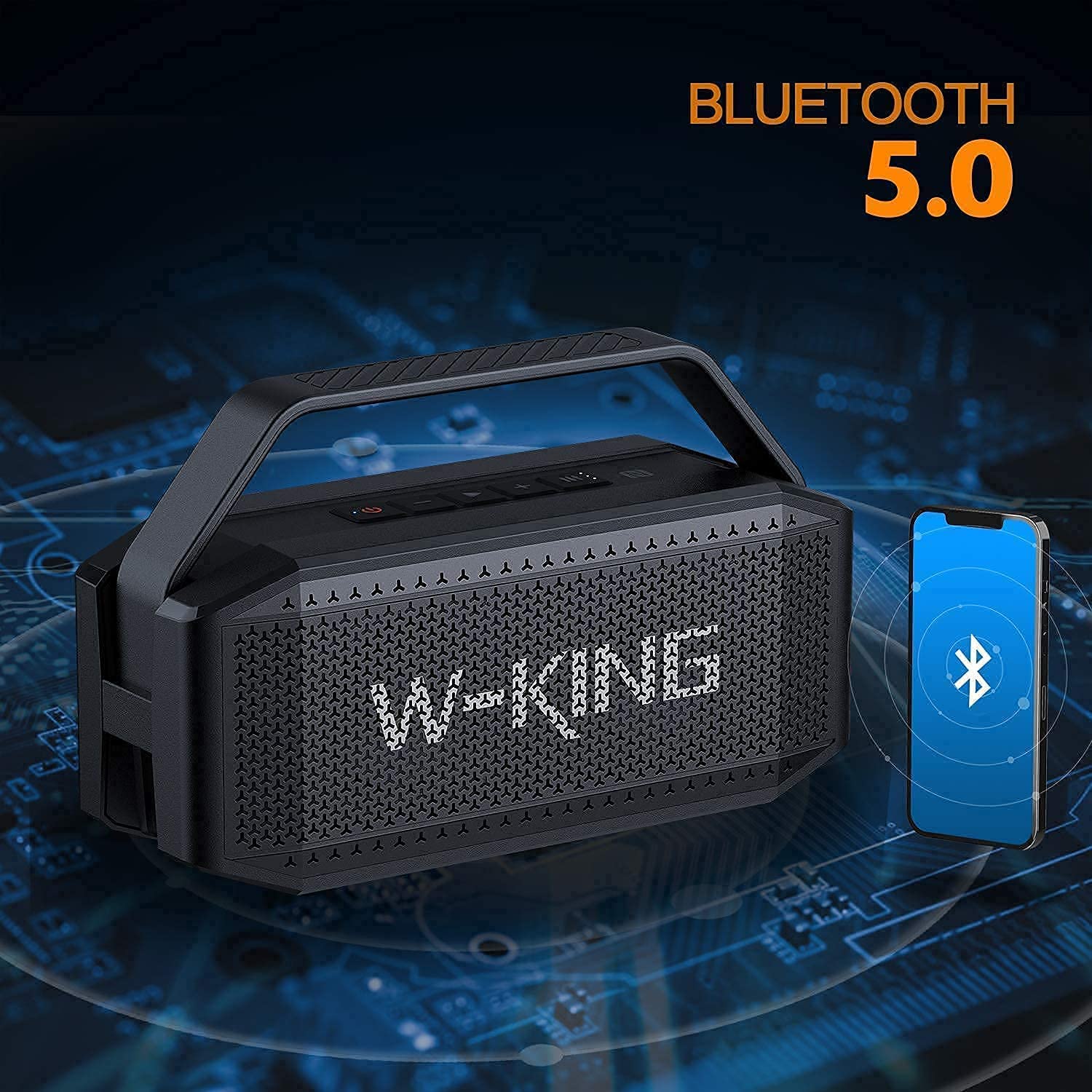 W-KING NFC quick pairing feature on the speaker