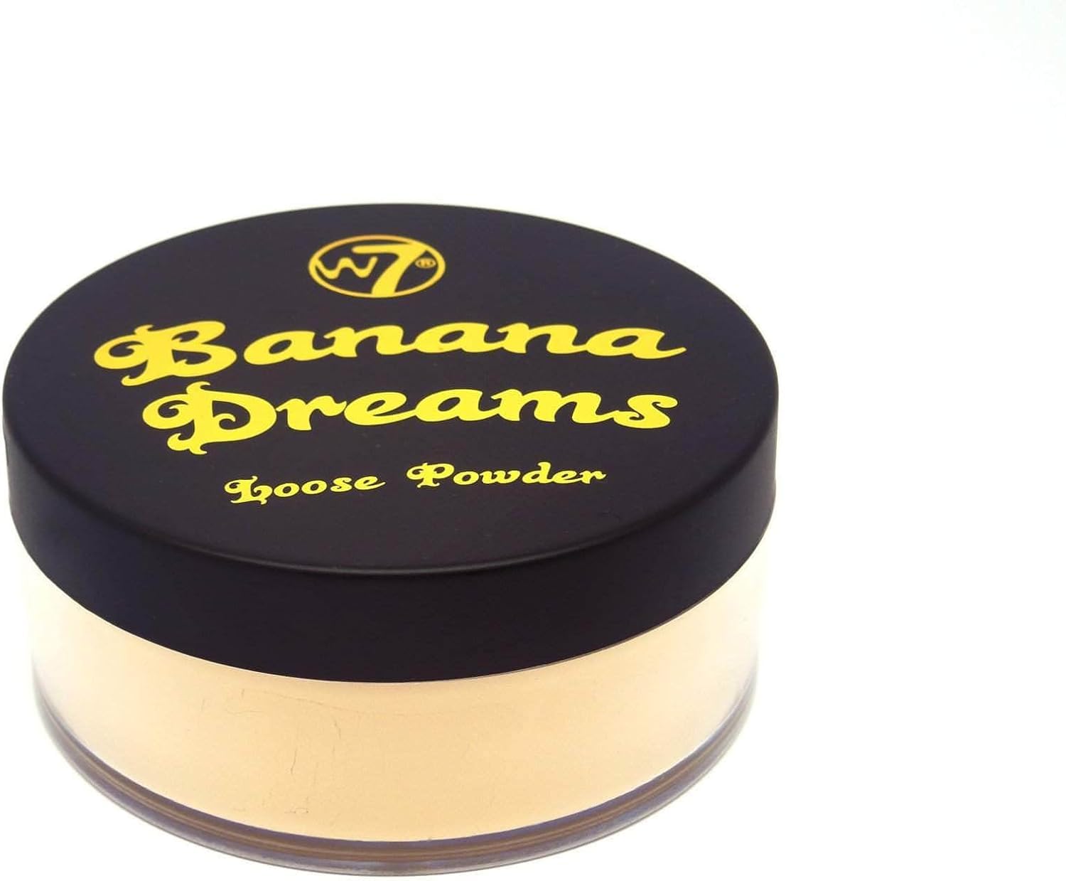 W7 Banana Dreams cruelty-free label signaling ethical, animal-friendly cosmetics.