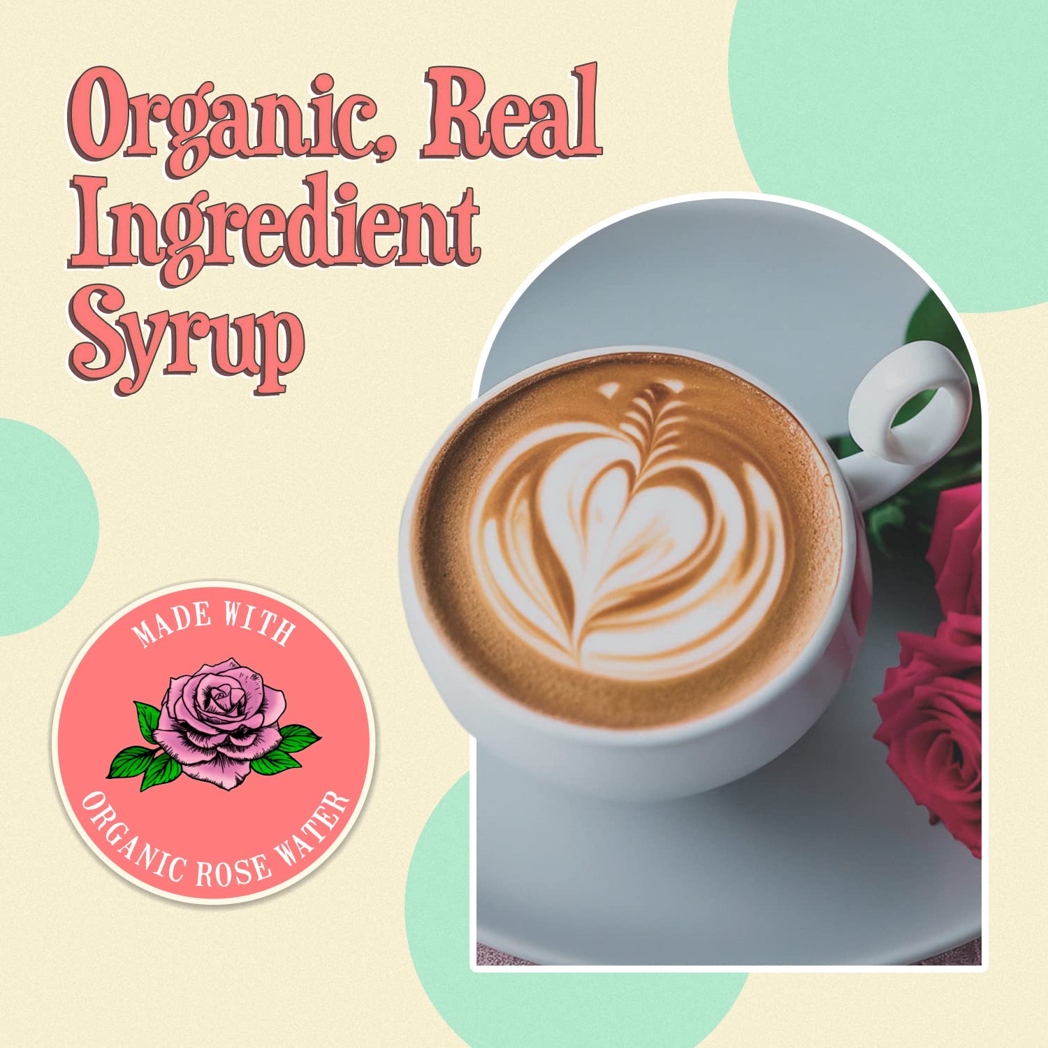 Wäbry Organic Rose Syrup latte setup adds vegan flavor to morning coffee.