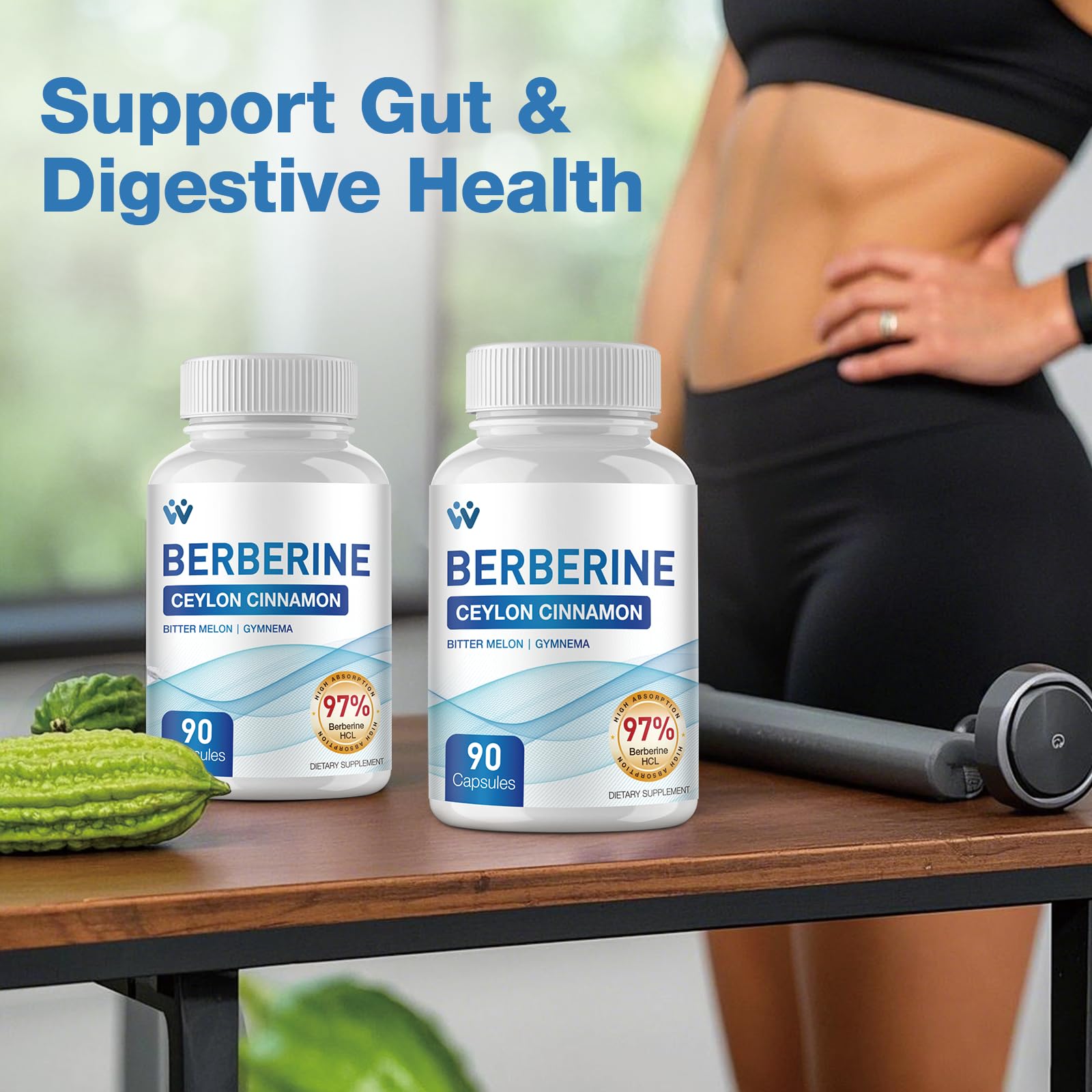 Berberine HCl 97% purity powder texture in the blend