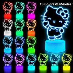 Wafinkeng Kitty Cat Night Light with remote offers easy color control.