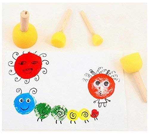 WAFJAMF kids painting activity with round sponge brushes.