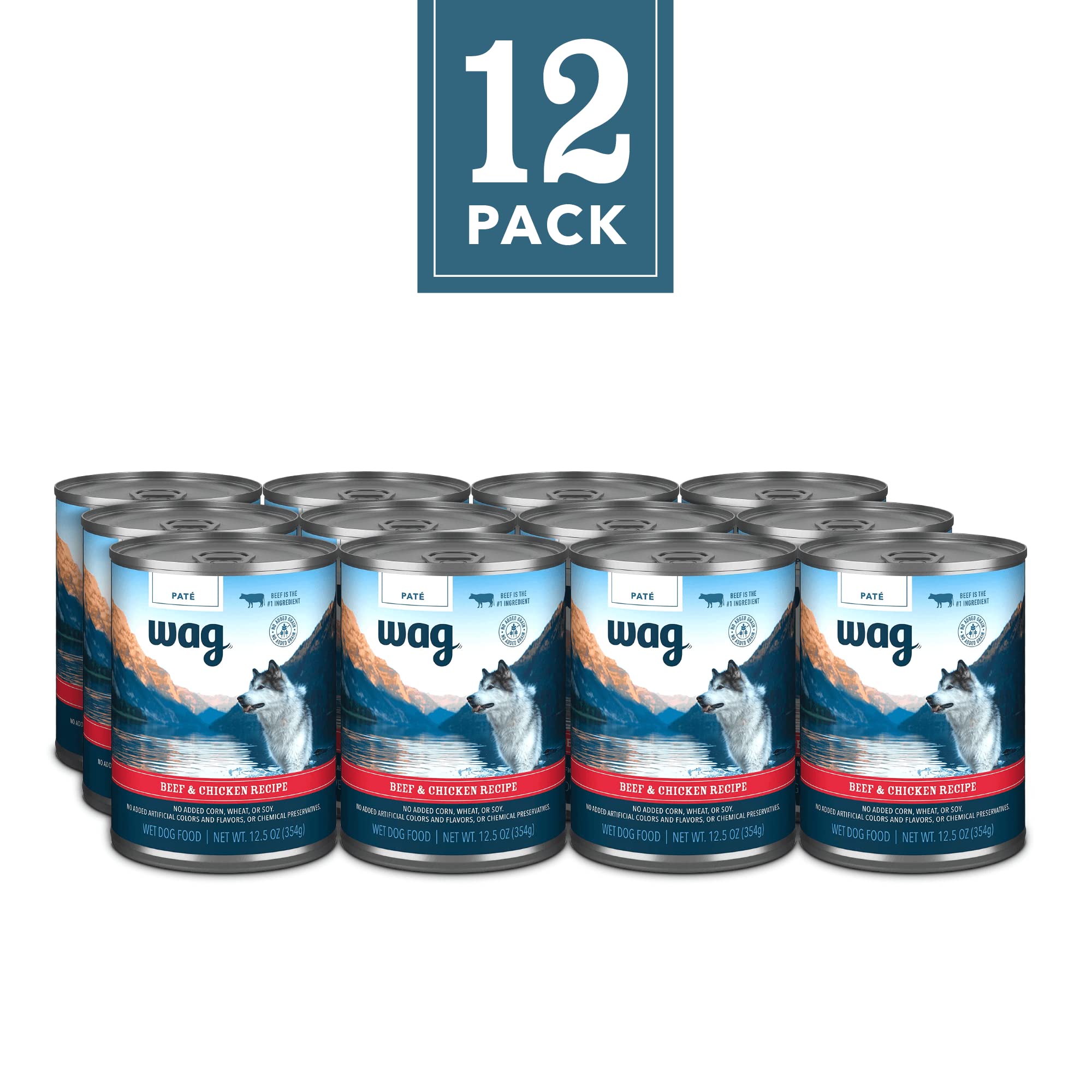 WAG Pate easy-pull-tab can, quick access for feeding moments.
