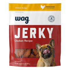 WAG sac poulet américain jerky : emballage refermable et fraîcheur préservée.