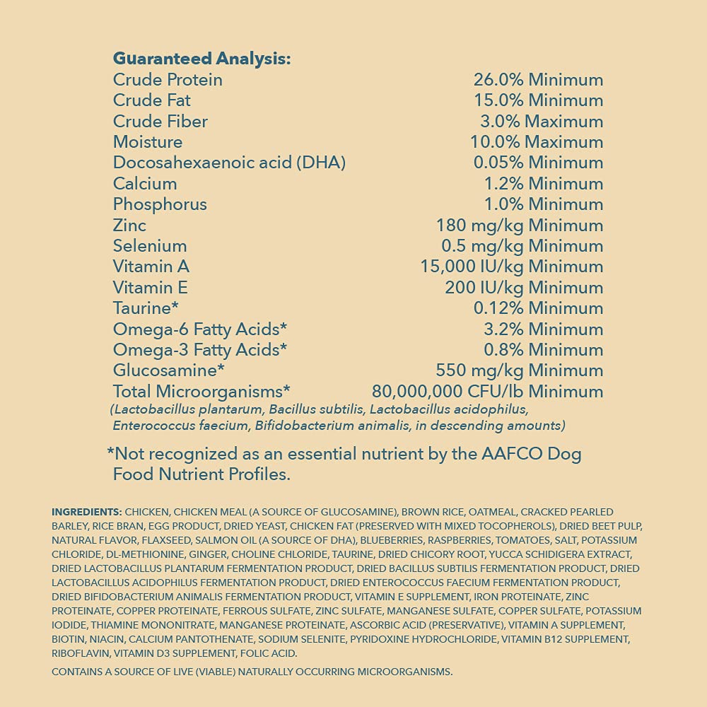 WAG bag and spill showing no corn, wheat, or soy in the formula