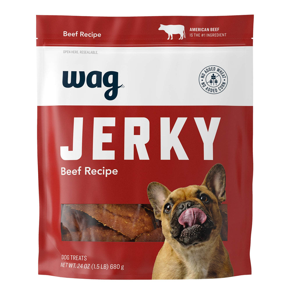 WAG Soft & Tender American Jerky Beef in a 24oz bag, easy to portion for training