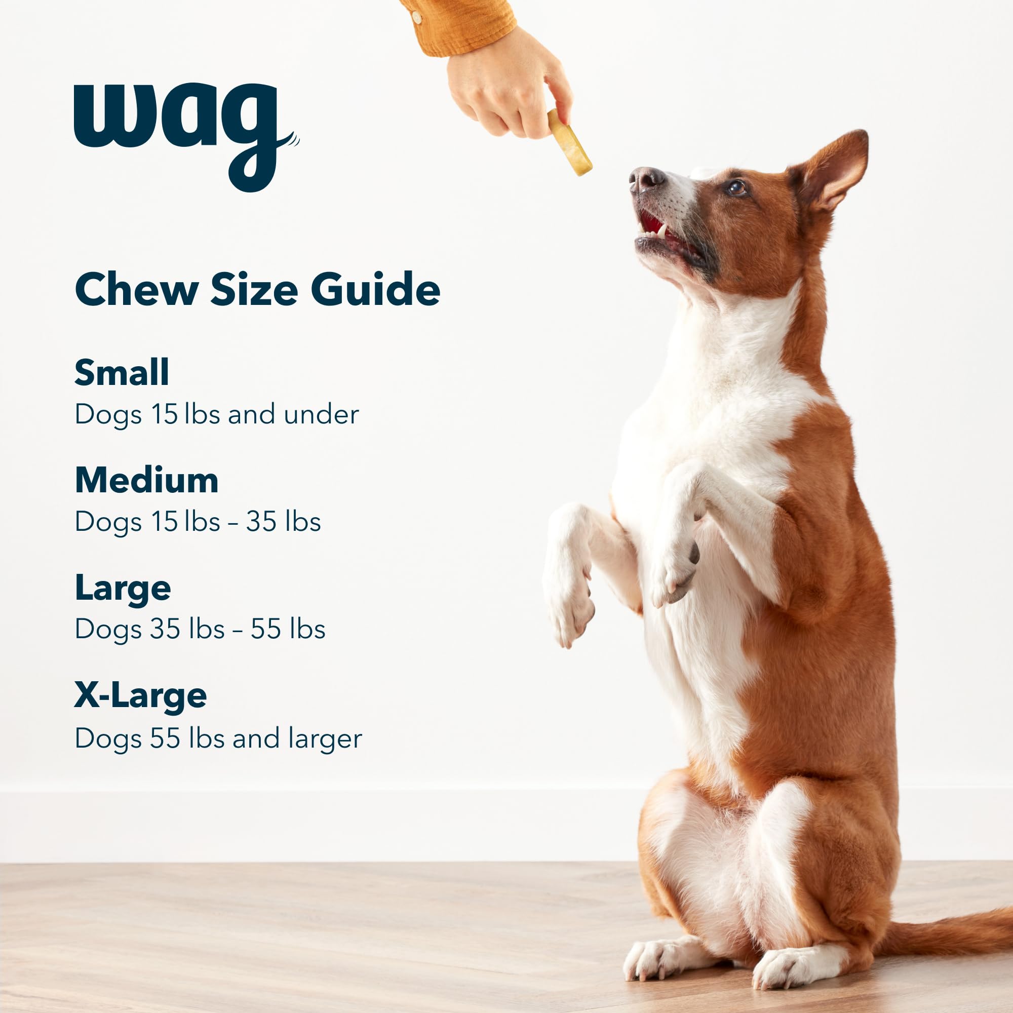 WAG Yak Cheese 3-count pack for small dogs in a single package.