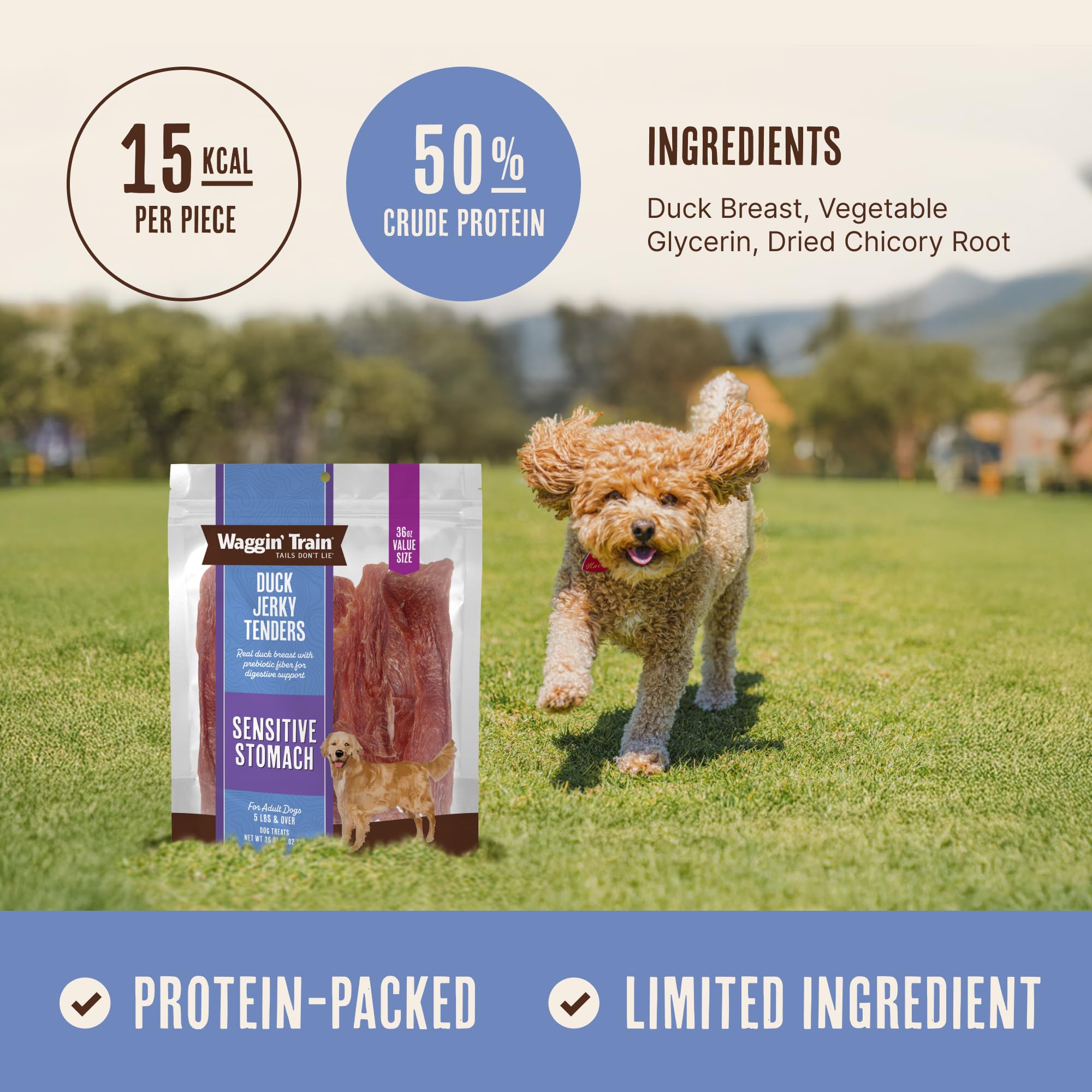 Waggin' Train with prebiotic fiber to support digestive comfort