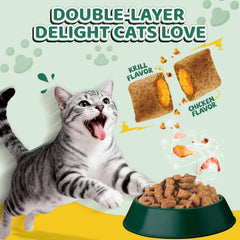 Wagmee cat flea tick chews chicken flavor with krill core.