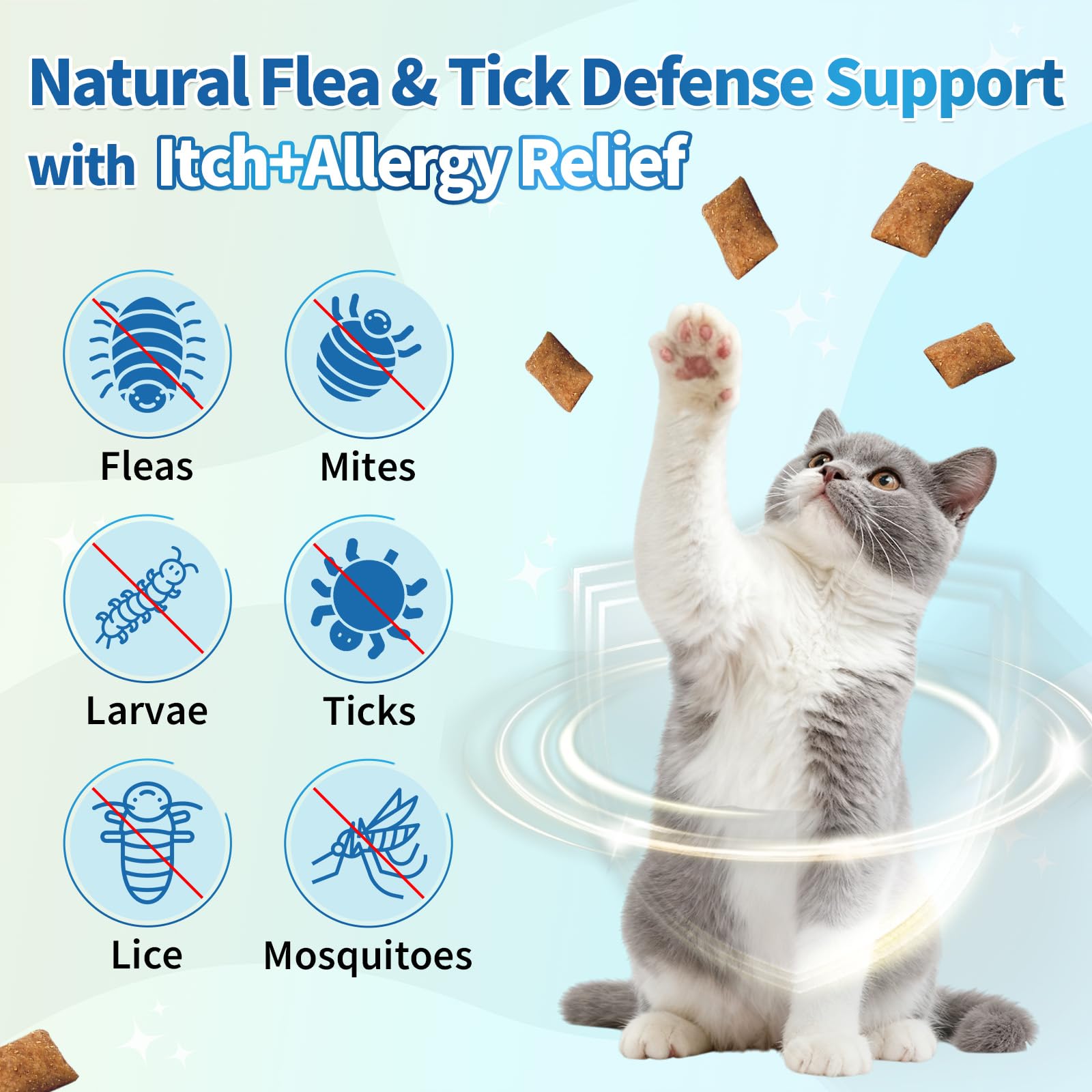 Wagmee chicken-flavor chews entice picky cats to daily preventive care.