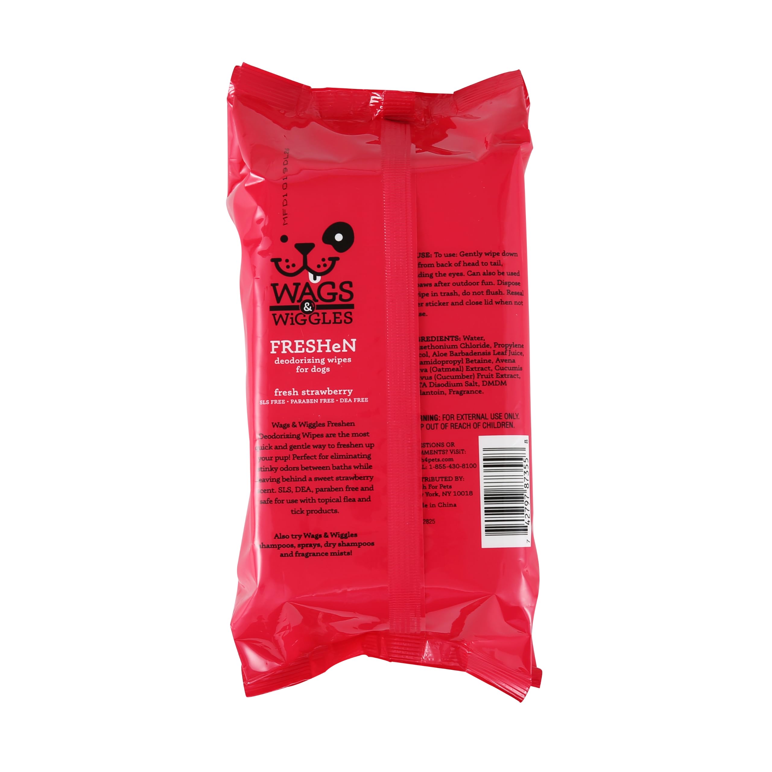 Wags & Wiggles Freshen Wipes travel kit keeps pups clean on adventures.