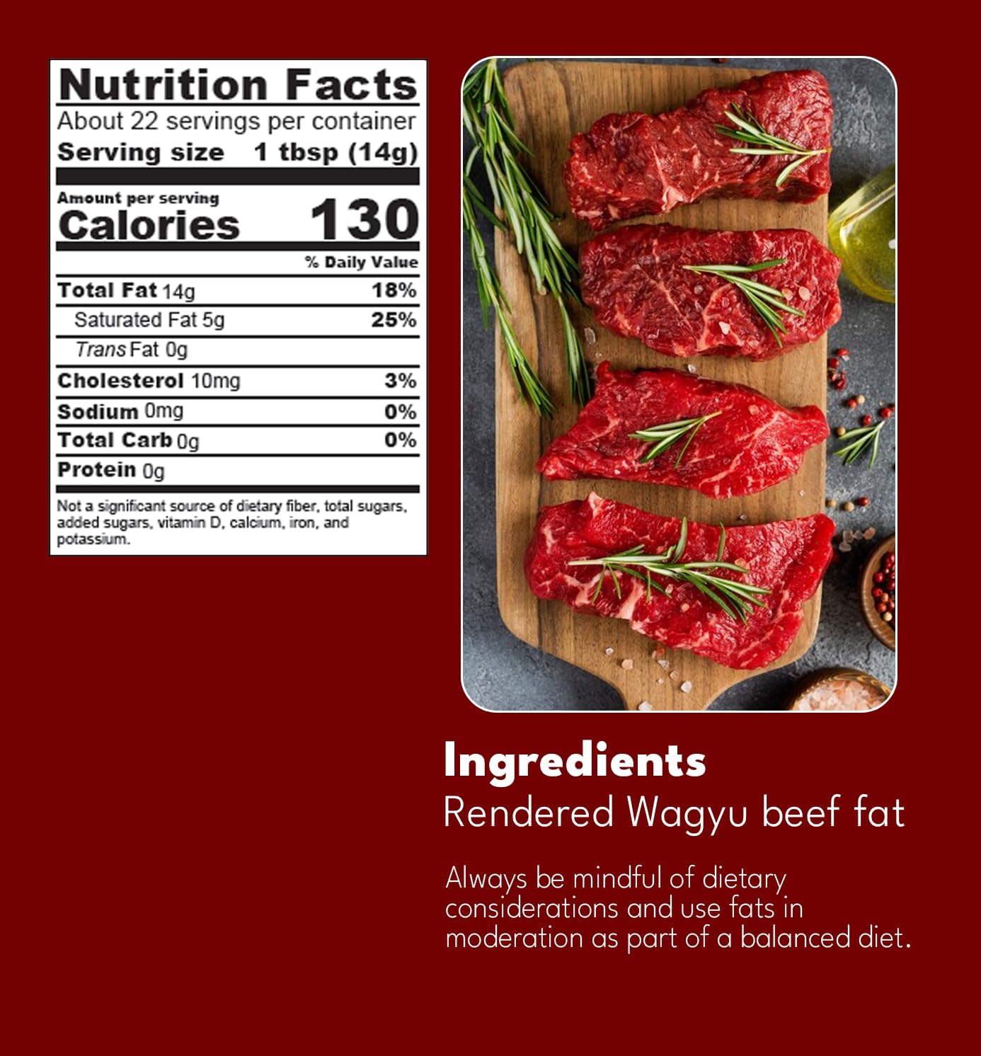 Wagyurepublic grass-fed Wagyu tallow ideal for high-heat cooking