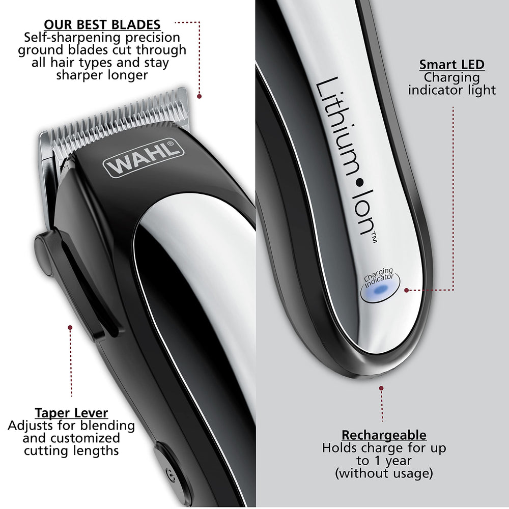 Wahl 15-minute quick charge enables fast power boost when needed.