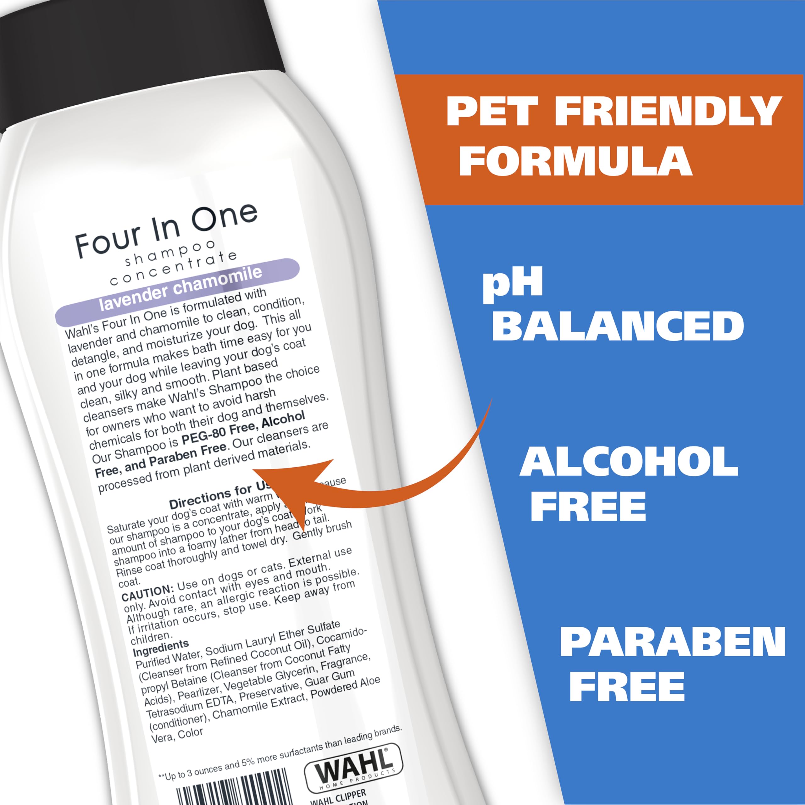 Wahl Calming Dog Shampoo rich lather close-up for easy rinse.
