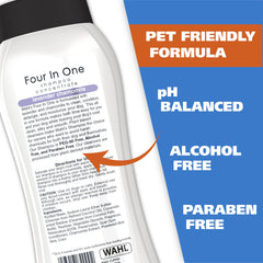 Wahl Calming Dog Shampoo rich lather close-up for easy rinse.