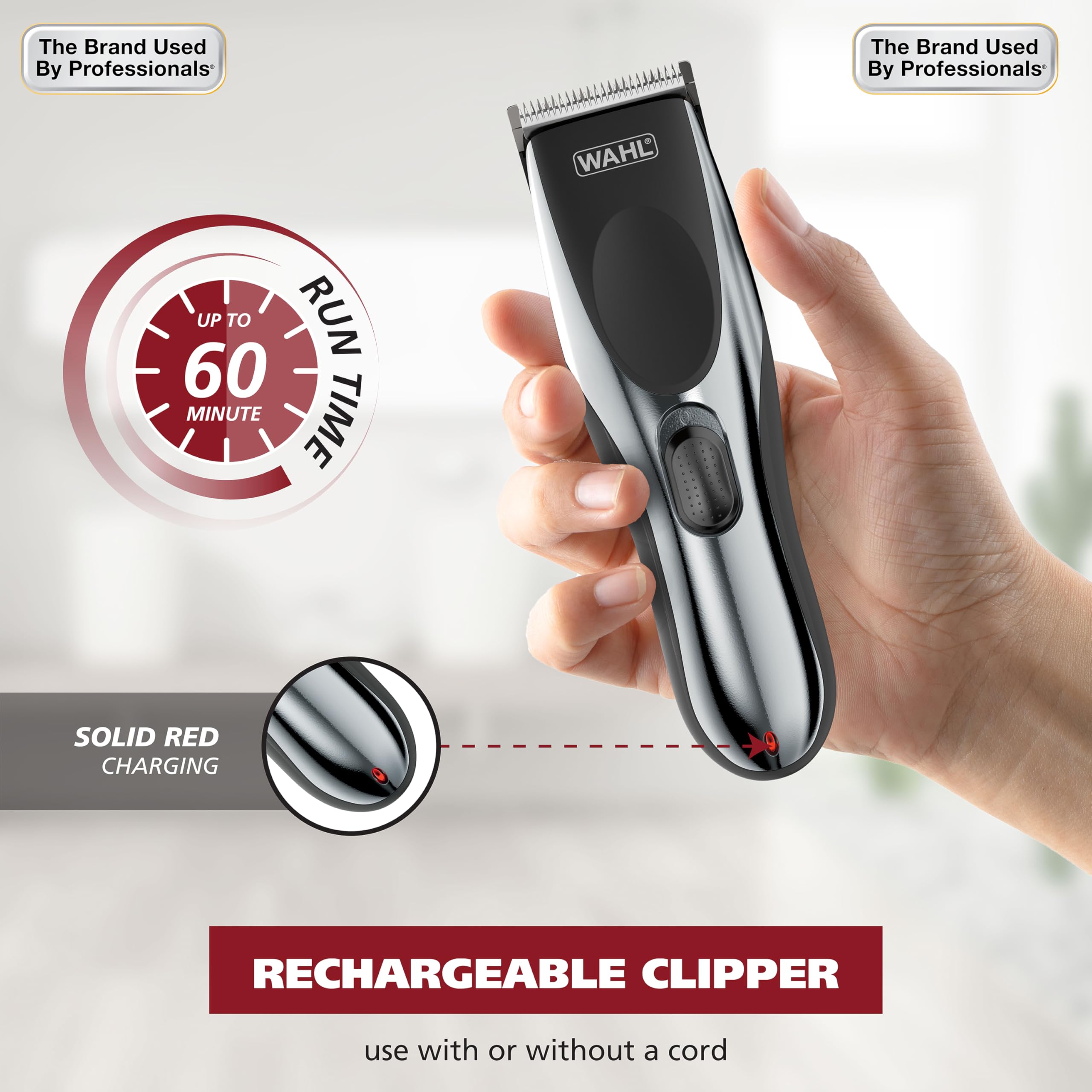 Wahl Chrome Pro cordless clipper and AA battery trimmer for detailing