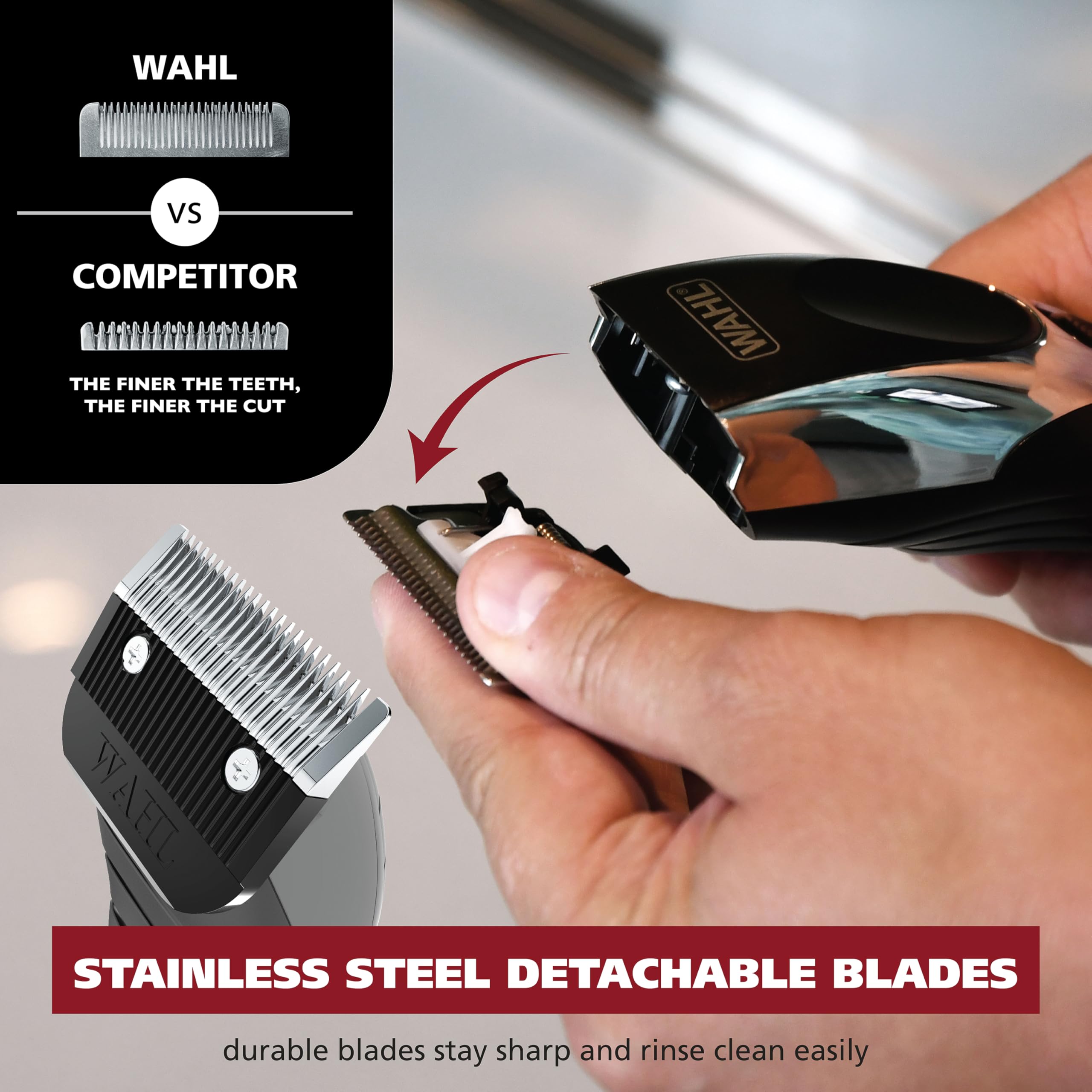 Wahl Chrome Pro with 12 SNAP-N-LOCK guards for varied lengths