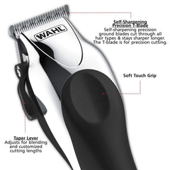 Wahl Chrome Pro trimmer for clean edges and necklines