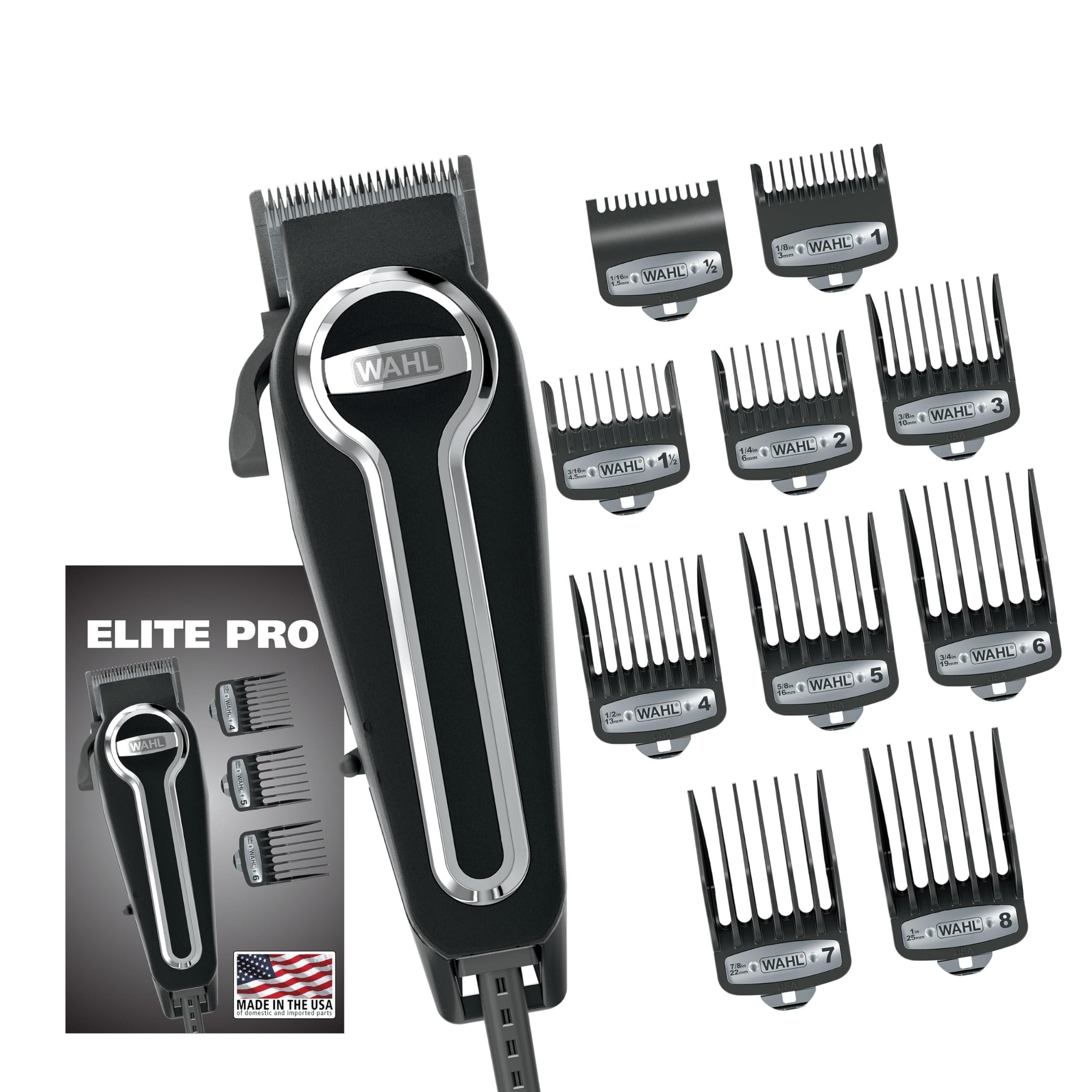 Wahl Elite Pro motor high-power for smooth, consistent home haircuts.