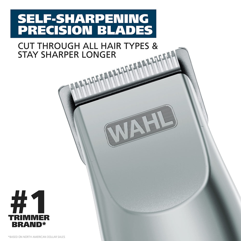 Wahl Groomsman ergonomic handle with soft grip for comfortable trimming.