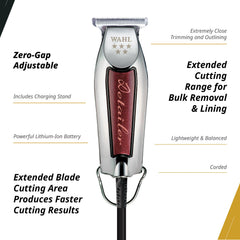 Wahl Professional Detailer Trimmer burgundy compact design fits the hand