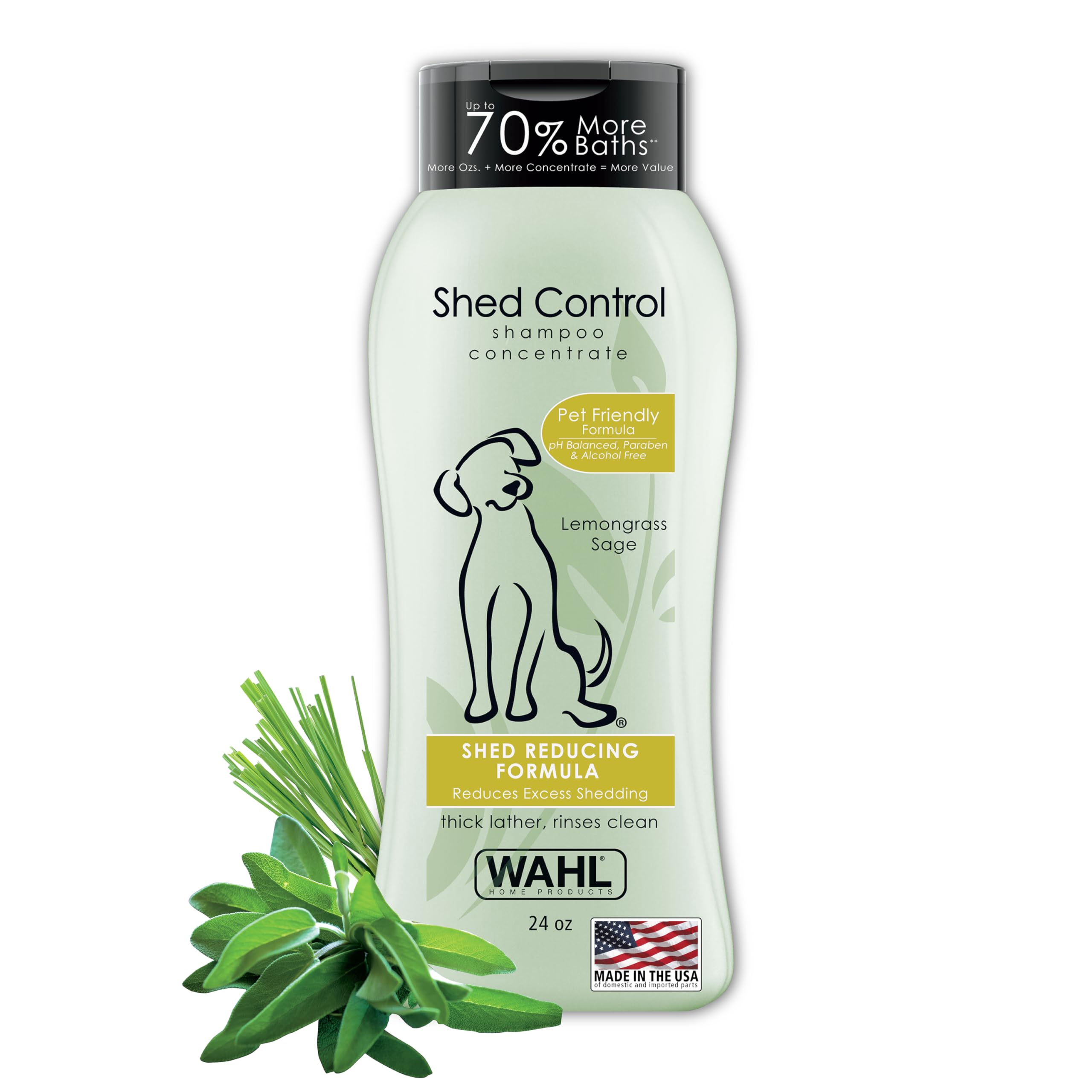 Wahl Shed Control bottle pour for efficient baths.