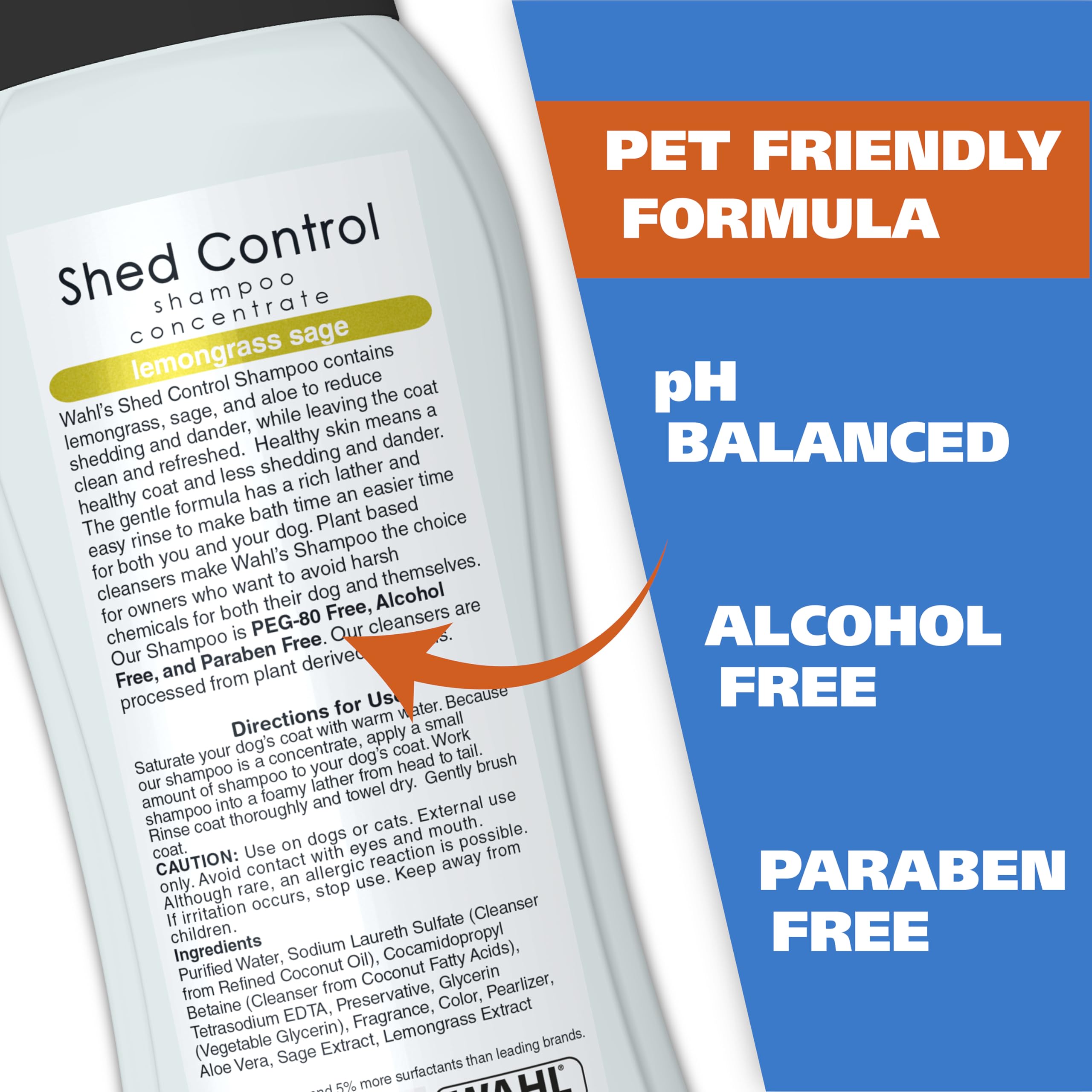 Wahl Shed Control with lemongrass and sage scent refreshing coat.