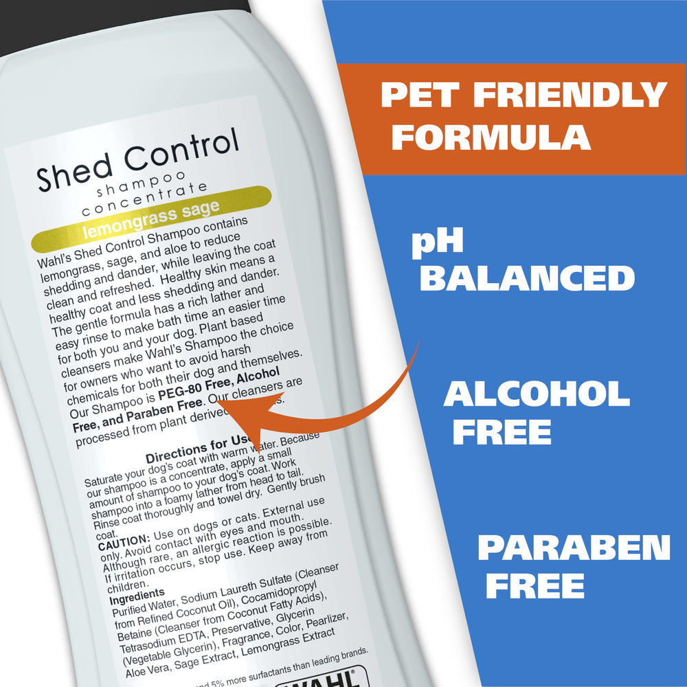 Wahl Shed Control with lemongrass and sage scent refreshing coat.
