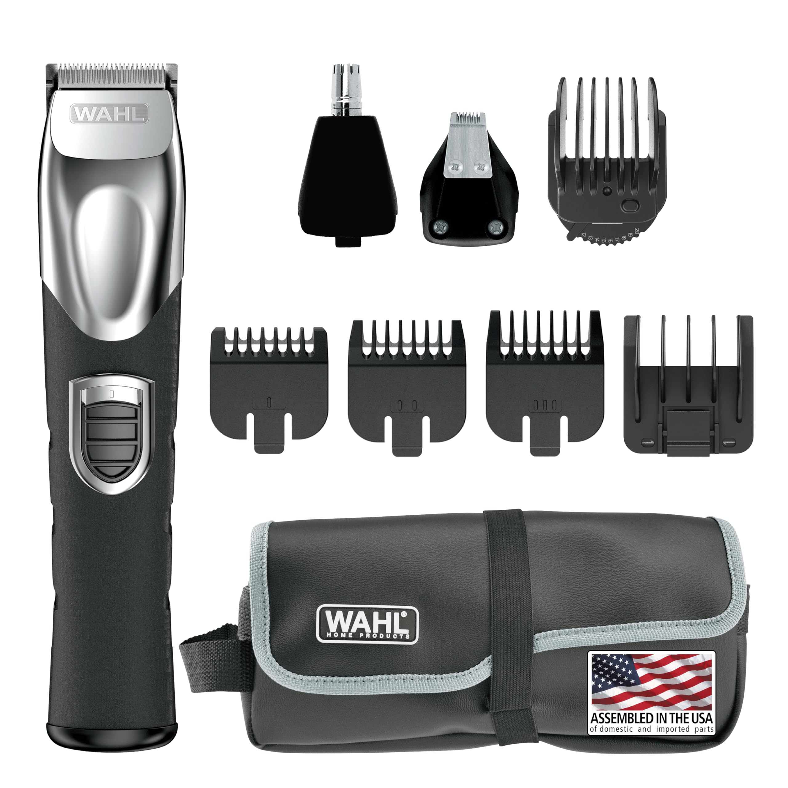 Wahl USA rechargeable beard trimmer body with silicone grip for precise grooming